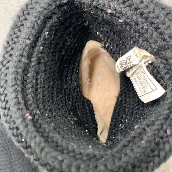 UGG Women's Classic Cardy Fold Over Two Button Tall Knit Boot-Black Suede, Sz 6 - Picture 15 of 16